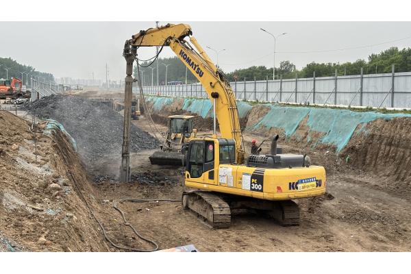 BVEM Vibro Compaction Piling Hydraulic Vibroflot Excavator Equipped Sharing Hydraulic Power System