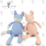 OEM ODM Custom Stuffed Fox Lovely Plush Animal Toys Kids Gifts EN71 Knitted Animal Toys for sale