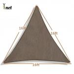 Custom 16ftX16ftX16ft 185gms HDPE Triangle Sun Shade Sail/large Outdoor Sun Shade Sail Wholesale Coffee for sale