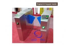 China Bi Directional Turnstile Flap Barrier , finger thumb opened turnstile 110 volt supplier