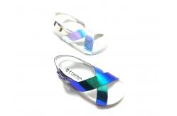 China Printed Injection Open Toe Mirror Flat Summer Sandal supplier