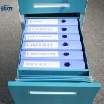 Steel Mobile Pedestals Round Edge Drawer Storage With Three Drawers