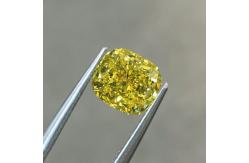 China Synthetic Loose Cushion Cut Laboratory Made Yellow HPHT Diamonds 1-2ct supplier