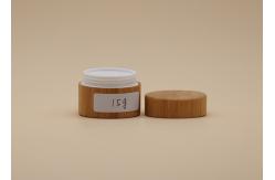 China Round Shape Bamboo Cosmetic Containers Plastic Inner Volume 15g 30g supplier