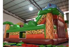 China Savanna Slide Inflatable Bounce House , Amusement Park Inflatable Bouncy Castle supplier