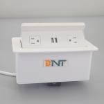 Office Furniture Tabletop Pop Up Power Hidden Socket With Qi Wireless Charger