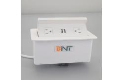 China Office Furniture Tabletop Pop Up Power Hidden Socket With Qi Wireless Charger supplier