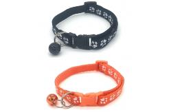 China Footprint Cat Dog Collar Patch Cloth Kitten E Collar With Bell supplier