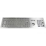 Front Mounted Industrial Stainless Steel Keyboard With Mouse Touch Ball for sale
