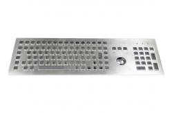 China Front Mounted Industrial Stainless Steel Keyboard With Mouse Touch Ball supplier