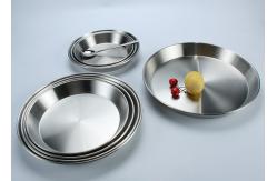 China Silver Plated 20cm 34cm Stainless Steel Camping Plates Set supplier