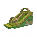 Children Fun Park Inflatable Green China Army Slide For Rentals for sale