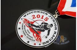 China Red / White / Blue Ribbon Custom Sports Medals For Skating , Skiing Events supplier