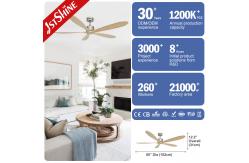 China Living Room Big Wooden Blade Ceiling Fan Remote Control With No Light supplier