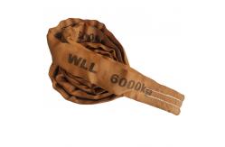 China 6T Brown EN1492-2 Polyester Endless Round Sling For Tubing & Pipe Industry supplier