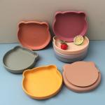 Multi Color Cute Silicone Dinner Plates For Children Kitchen Supplies for sale