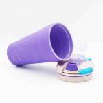 Reusable FDA Silicone Water Bottle For Couple With Silicone Sleeve for sale