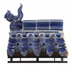 Traditional Chinese style blue glazed cemetery roof tiles for sale