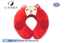 China Customized Animal Memory Foam Pillows , Soundbox U Shape Pillow With Velvet Cover supplier