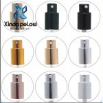 Atomizer Perfume Pump Sprayer Gold Aluminum Curved Trigger Electroplating Lotion Pump Head for sale