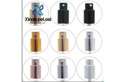 China Atomizer Perfume Pump Sprayer Gold Aluminum Curved Trigger Electroplating Lotion Pump Head supplier