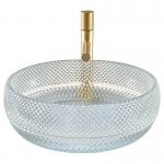 12mm Thickness Crystal Clear Glass Vessel Basins For Office Art Deco Round Shape for sale
