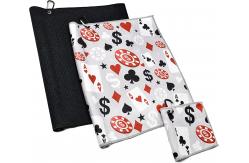 China Highly Absorbent SGS Golf Microfiber Towel With Hanging Loop Included supplier