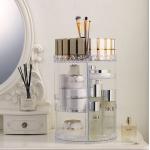 Adjustable Acrylic 360 Degree Rotating Cosmetic Organizer 4 Tier