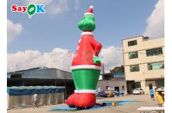 China 32.8FT Gemmy Christmas Airblown Inflatable Grinch With Santa Hat supplier