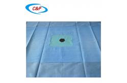 China Blue SMS Knee Arthroscopy Orthopedic Drape With Collection Pouch and Elastic Fenestration supplier