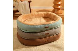 China Basics Round Bolster Indestructible Dog Bed With Flannel Top supplier