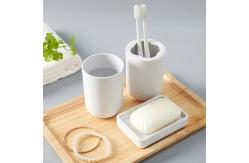 China Wheat Toothbrush Cup Glass Soap Box Biodegradable Bathroom Wash Sets supplier