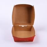 Customized Clam Shell Eco-friendly Kraft Paper Food Grade Packaging Burger Box