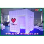Inflatable Photo Studio Event White Cube Inflatable Photo Booth LED Light Two Doors for sale