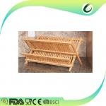 wholesale kitchen tool stand foldable bamboo dish rack for sale