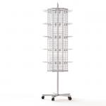 60 Hooks Gridwall Metal Floor Display Stands 6 Sides Grid Panel Spinner
