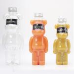 Bear Plastic Screw Bottles For Juice Bubble Tea Voss Black 100ml for sale