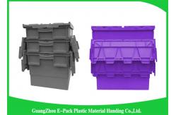 China Customzized Plastic Moving Boxes Attached Lid Containers For Warehouse supplier