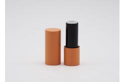 China Orange Rubber Soft Touch Empty Lip Balm Tubes BulkRound Frosted supplier