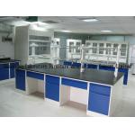Hight Adjustable Laboratory Desk Furniture Island Bench 2 Layers Reagent Shelf
