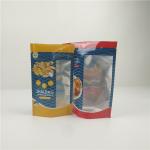 Glossy Dried Fish Plastic Zipper Aluminum Foil Packaging With Clear Window