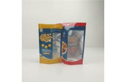 China Glossy Dried Fish Plastic Zipper Aluminum Foil Packaging With Clear Window supplier