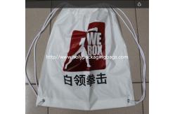 China White Double Plastic Drawstring Backpack For Riding , Playing , Swimming supplier