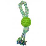 Non Toxic Dog Ball Green Dog Rope Toy For Aggressive Chewers 34cm