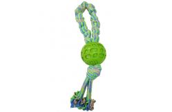 China Non Toxic Dog Ball Green Dog Rope Toy For Aggressive Chewers 34cm supplier