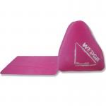 Inflatable wedge-shaped lounger cushion with a waterproof mat for sale