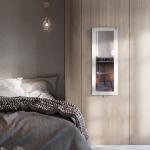 MDF Wood Wall Hung Mirror Cabinet Folding Build In Ironing Boards Inside