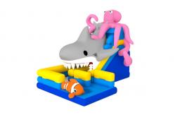 China Ocean Themed Shark Commercial Inflatable Water Slides supplier