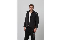 China Winter Microfleece Jacket Mens , Black cold weather work paka supplier