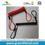 Red/Black Custom Size Plastic PU Covered Wire Core Anti-theft Warning Coiled Cables for sale
